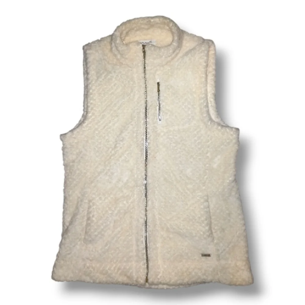 Calvin Klein | Fleece Full-Zip Vest | Ivory | Size Medium | EUC - Picture 2 of 10